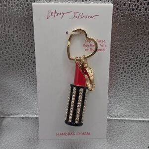 Betsey Johnson Red and Black Lipstick Key Holder